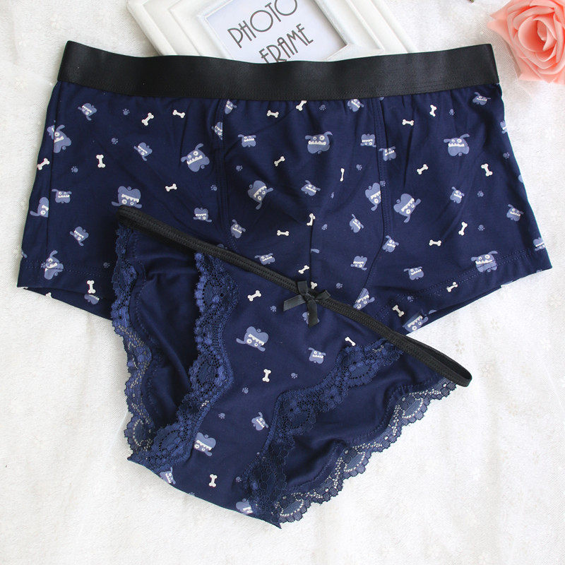 Couple panties 2020 new men's and women's underwear set adult sexy lace fun creative cartoon cute