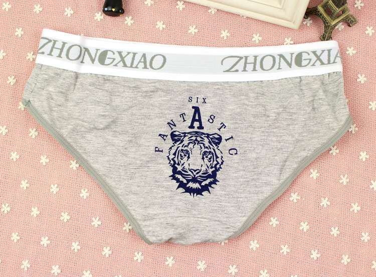 Sáng tạo dễ thương mod đầu hổ gợi cảm đôi bông đồ lót nam boxer nữ tam giác đồ lót quần lót đôi nam nữ in hình ngộ nghĩnh