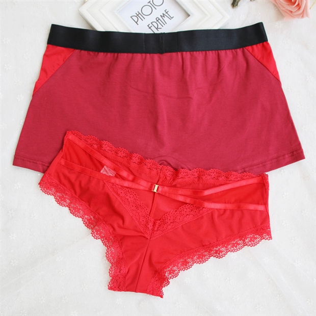 Cặp đôi đồ lót cotton nam và nữ đồ lót set đồ ren cá tính bên người lớn sex gợi cảm cotton nóng bỏng hot 2 đồ lót triumph