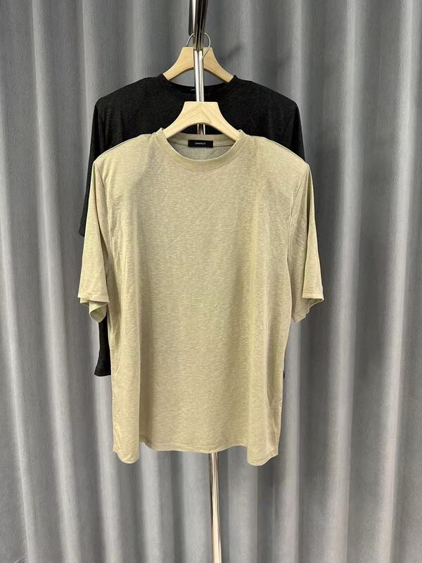 Korean New Fashion Round Neck Padded Shoulder Versatile Stylish Short-Sleeve Loose Lazy Knit T-Shirt Women's Top Trendy