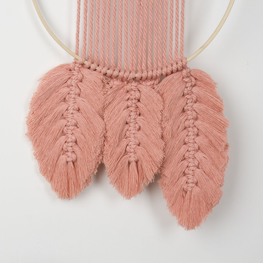 Feather Dreamcatcher DIY gói vật liệu tấm thảm tua rua để gửi hướng dẫn rung dây chuyền tấm thảm dệt kim Macrame đan tay thảm trang trí phòng khách