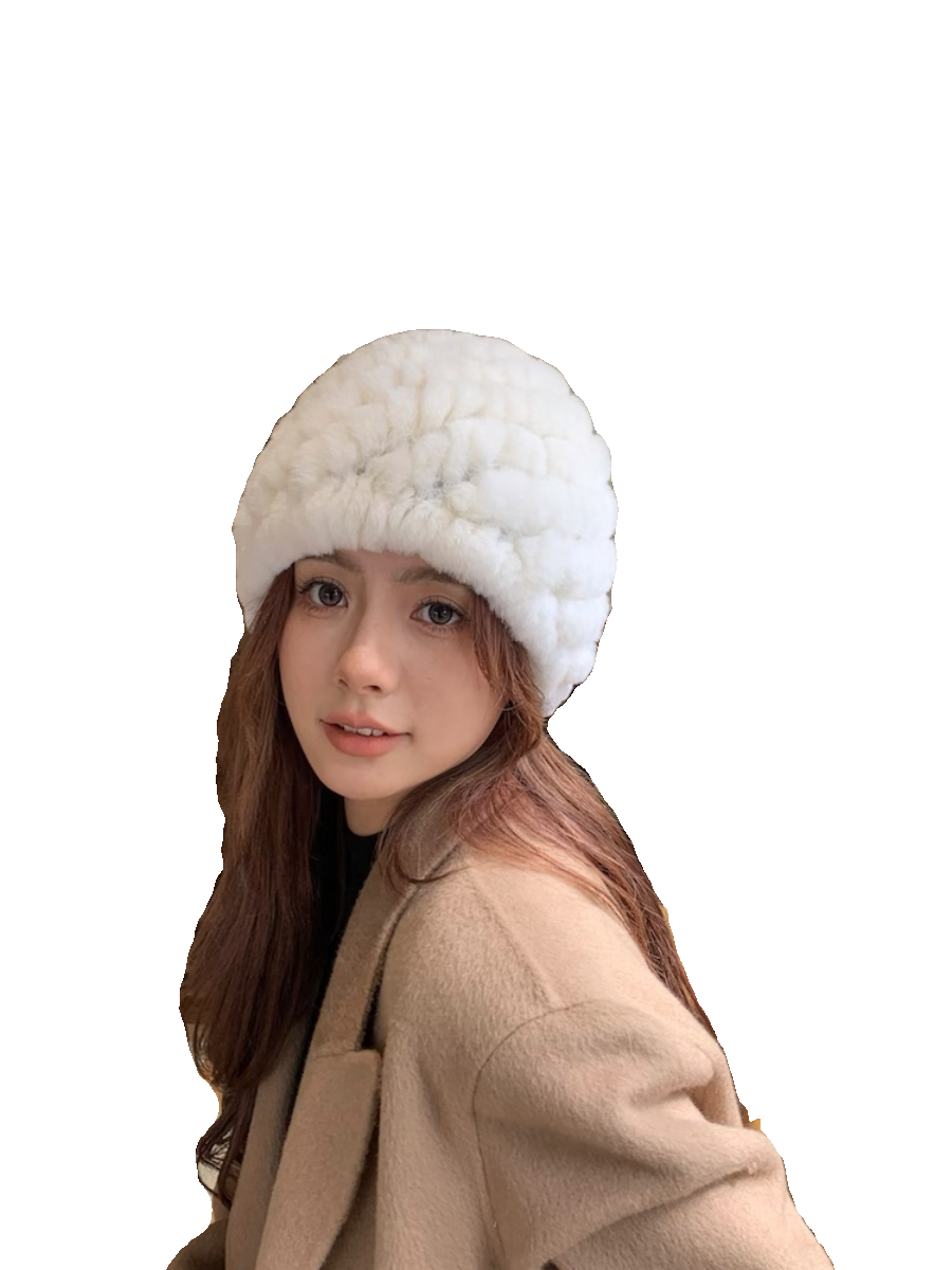 Keep warm knitted knitted hat with hood, increased thickness