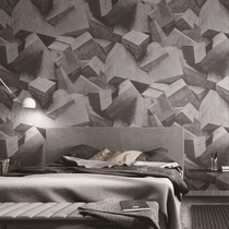 Nordic minimalist 3D Cubist Geometric Graphic Wallpaper Cement Grey Art Photography Hairdresden Hair Salon Background Wall Paper