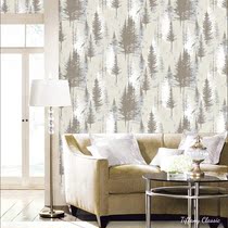  Nordic country road suburban tree pattern wallpaper Black living room dining room sofa study background wall paper