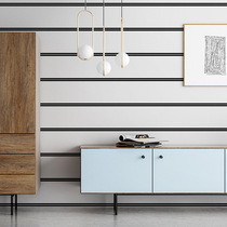  Modern simple fashion black and white horizontal stripe wallpaper clothing store KTV wallpaper special barbershop hair salon wallpaper