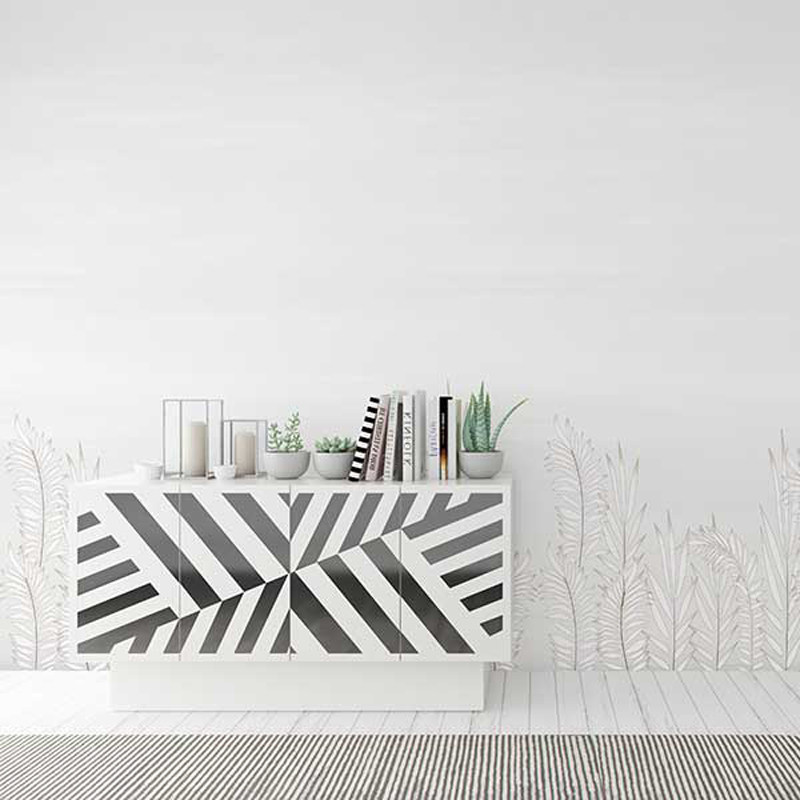 Modern minimalist Nordic style pastoral leaf pattern wall covering Fresh and elegant fashion living room sofa background wall covering