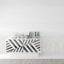 Modern minimalist Nordic pastoral leaf pattern Wall cloth fresh and elegant fashion living room sofa background wall cloth