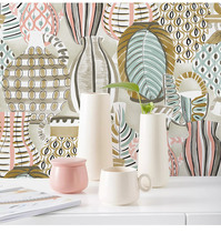  Japanese flower arrangement art cartoon graffiti wallpaper IKEA style simple living room sofa background wallpaper study non-woven fabric