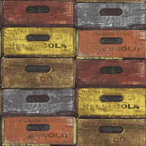  American country retro imitation wood box drawer style wallpaper country small bar cafe wallpaper background wall