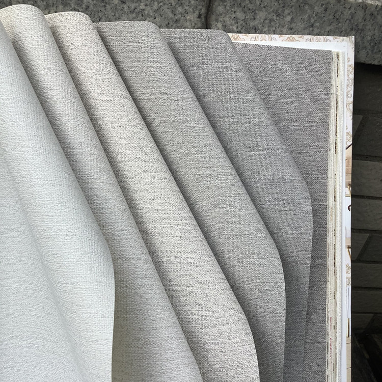 Modern minimalist plain linen wallpaper gray yellow wallpaper solid color office hotel tea house living room full shop