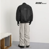 Ретро бейсбольная форма с молнией, демисезонная куртка, пуховик, в американском стиле, с вышивкой, оверсайз, увеличенная толщина