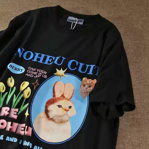 Хлопковая футболка с коротким рукавом, оверсайз