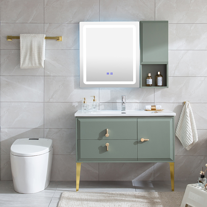 Modern minimalist solid wood bath cabinet Composition Smart mirror light lavish washbasin toilet small family type washing desk wash-Taobao