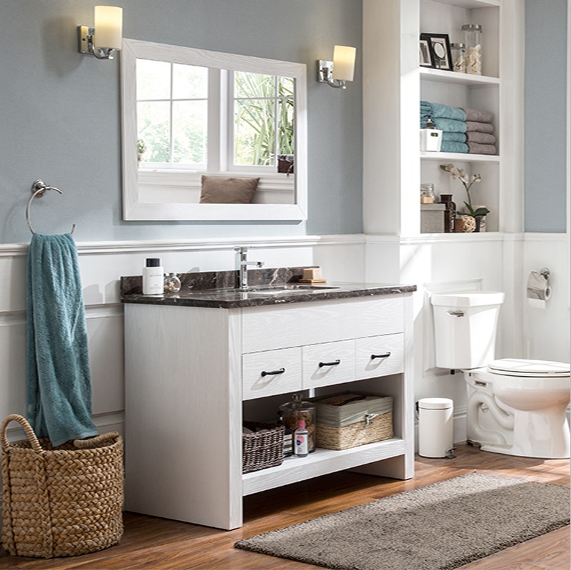 New open lacquered oak wood bath cabinet Washbasin Cabinet Combined Wash Terrace Floor Solid Wood Rural Wash Basin Bath Cabinet