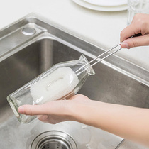 Japanese stainless steel long handle honeycomb sponge Cup brush glass cleaning brush kitchen wash bottle brush set