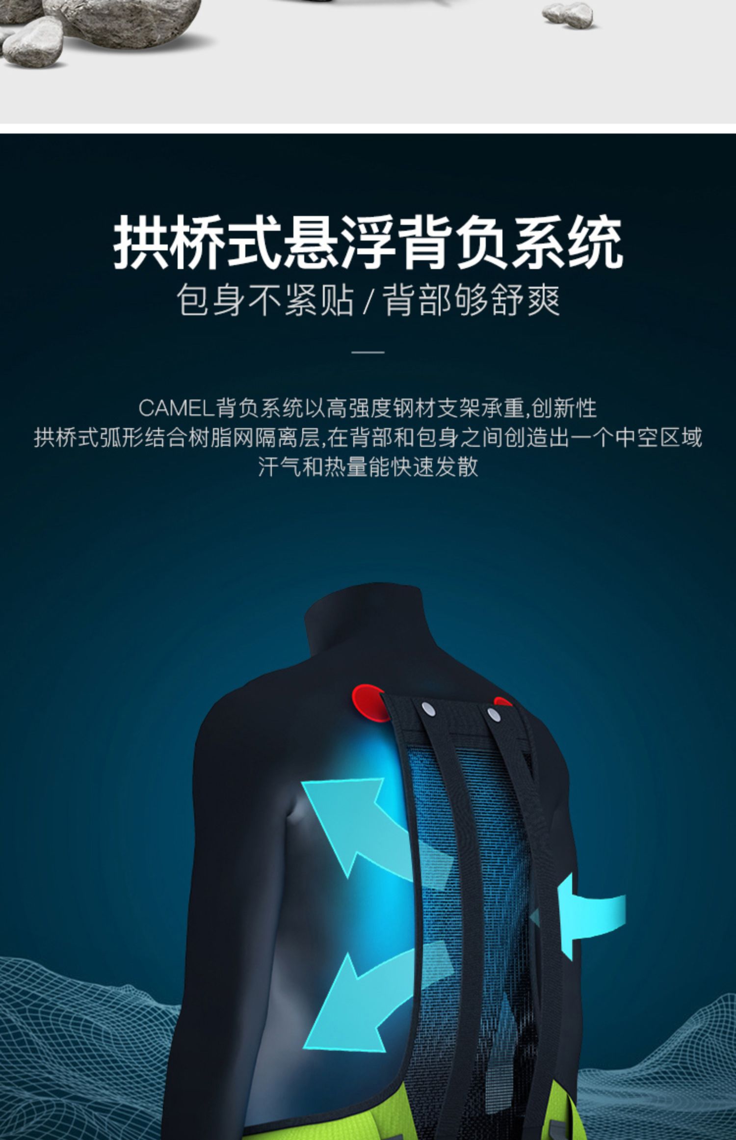 Lạc đà leo núi ngoài trời túi ánh sáng 40L dung lượng lớn đi bộ đường dài đa chức năng thể thao ba lô nam và nữ - Ba lô ba lô chống gù