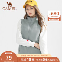 Camel outdoor fleece vest vest women 2021 autumn new soft skin-friendly solid color fleece vest jacket men