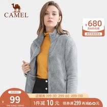 Camel womens cardigan jacket outdoor 2021 autumn new long sleeve warm stand neck coat Joker