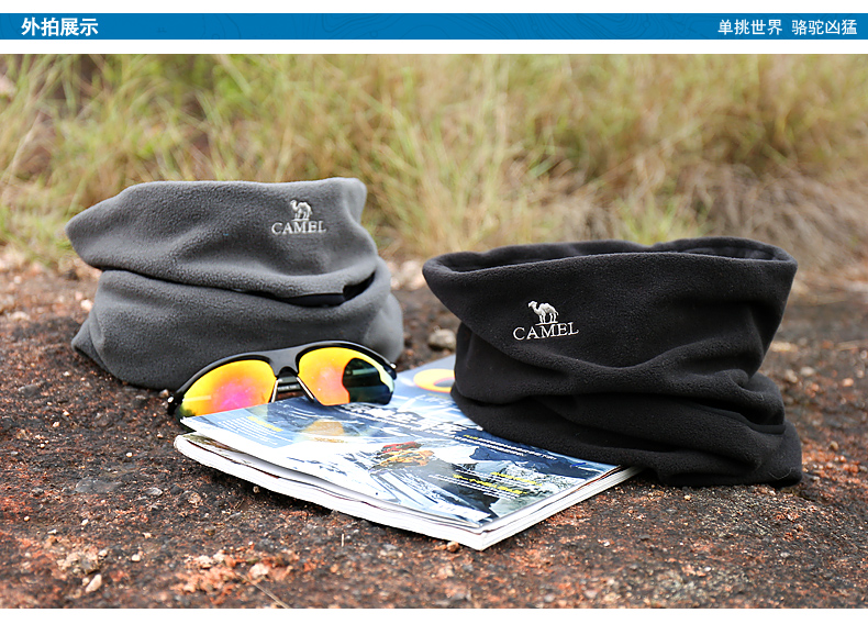 CAMEL lạc đà ngoài trời bib ấm và windproof breathable đa mục đích lông cừu cổ áo mua khăn phượt