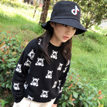 Cashmere custom MOS baby autumn and winter new full body bear pattern parent-child sweater pullover pure cashmere sweater
