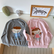 Cashmere custom autumn and winter new cute cartoon male doll female doll image round neck knitted sweater parent-child cashmere sweater