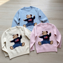 Cashmere custom baby ZUI love stay cute bear thickened parent-child outfit a family of three children sweater cashmere sweater