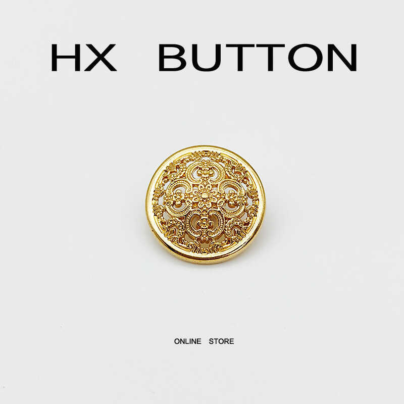 Fashionable Retro Style Cut Out Metal Buttons for Women's Versatile Coats and Jackets, Knitted Buttons, Tweed Suit Buttons