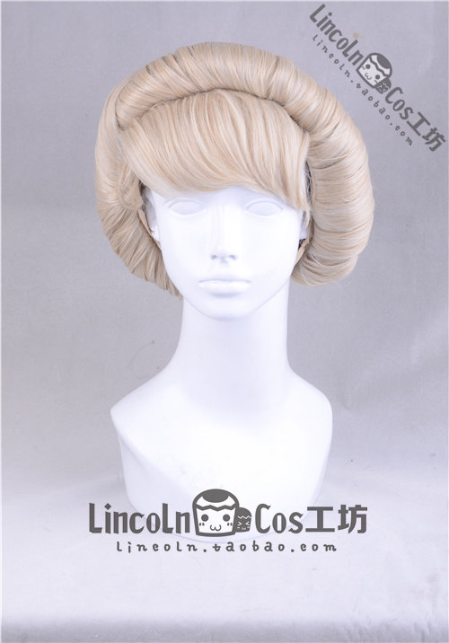 cosplay wig light golden ice and snow chic edge ELSA Elsa crowned Queen's palace disc haircut