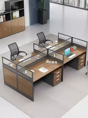 Office desk Simple and modern 2 4 6 8-person screen work position Staff four-person card position Office desk and chair combination