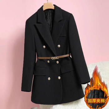 Women's wool jacket with autumn and winter double-breasted fashion