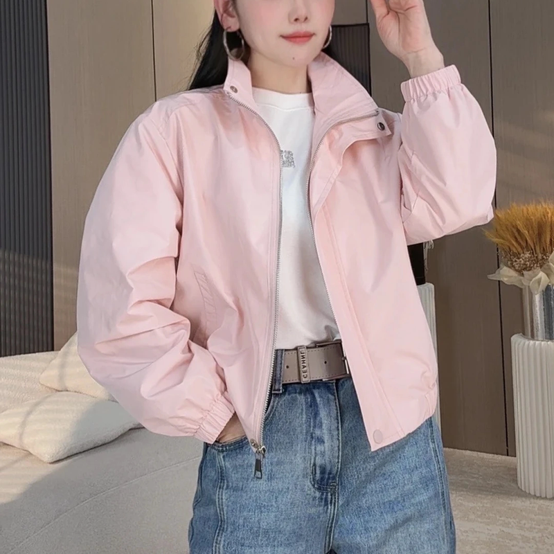 Spring and Autumn European Style Casual Women's Jacket 2025 New Small Size Versatile Stylish Solid Color Jacket