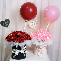 Handmade rose bouquet diy material hug bucket small red book net red ribbon rose Christmas bouquet wrapping paper