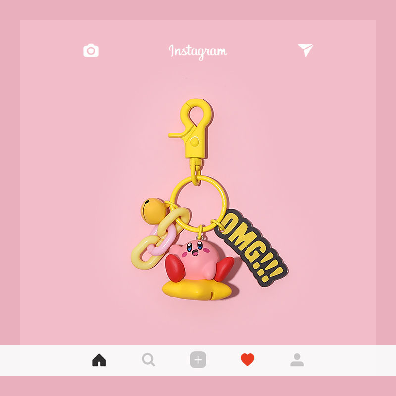 Cartoon Kirby Keychain Cute Series for Girls Backpack Pendant Couple Doll ins Internet Celebrity Accessories
