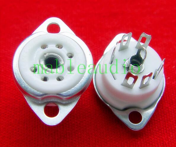 New 6-pin vacuum tube socket GZC6-F silver-plated pins