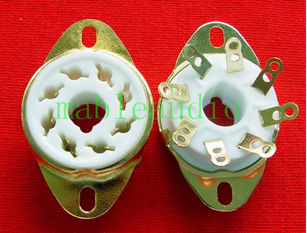 Ceramic 8-foot vacuum tube seat GZC8-Y-6-G gold-plated feet for KT88 6550 EL34 6P6P 6SN7