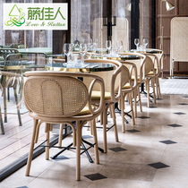 Creative art rattan furniture high-end hotel homestay restaurant dining chair armchair rattan chair ins