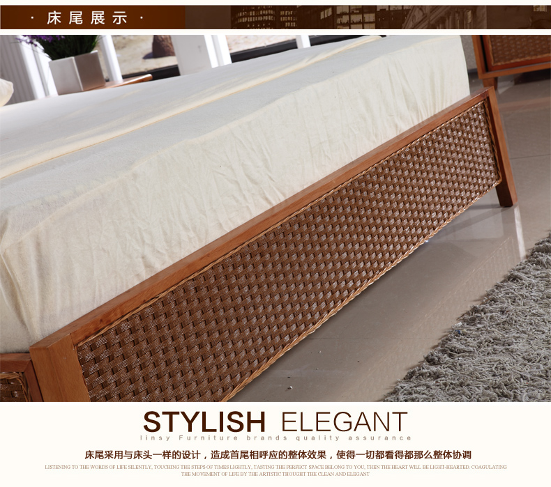 Khách sạn B & B nội thất mây mây mây mây 1,8 m giường đôi đồ nội thất phòng ngủ TD giường ngủ hiện đại cao cấp
