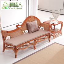 Rattan beauty rattan chaise longue leisure rattan chair living room double sofa reclining chair reclining chair rattan wood sofa chair reclining bed HT