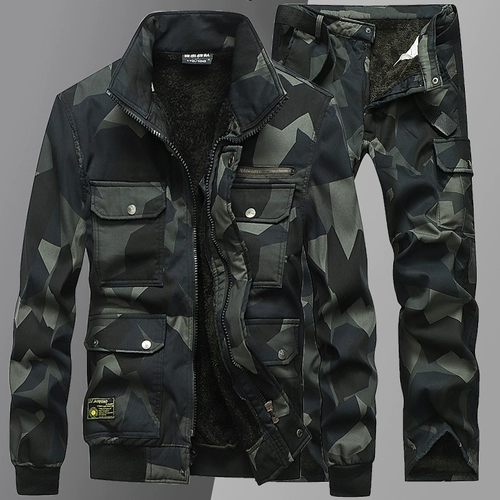 Демисезонный модный утепленный оригинальный рабочий камуфляжный комплект