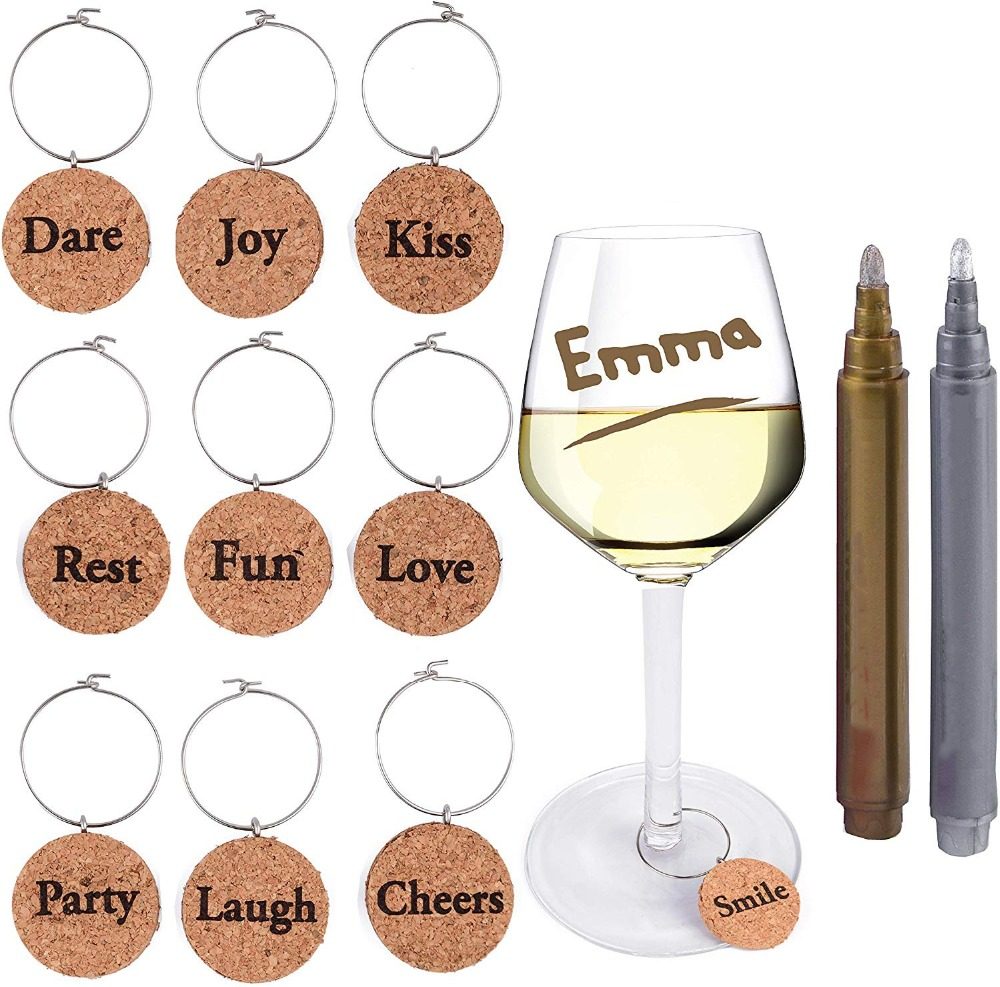 Creative Cork Retro Wine Cup Distinguisher Cup Mark Water Cup Identification Tick Cup Label Party Cup Mark-Taobao