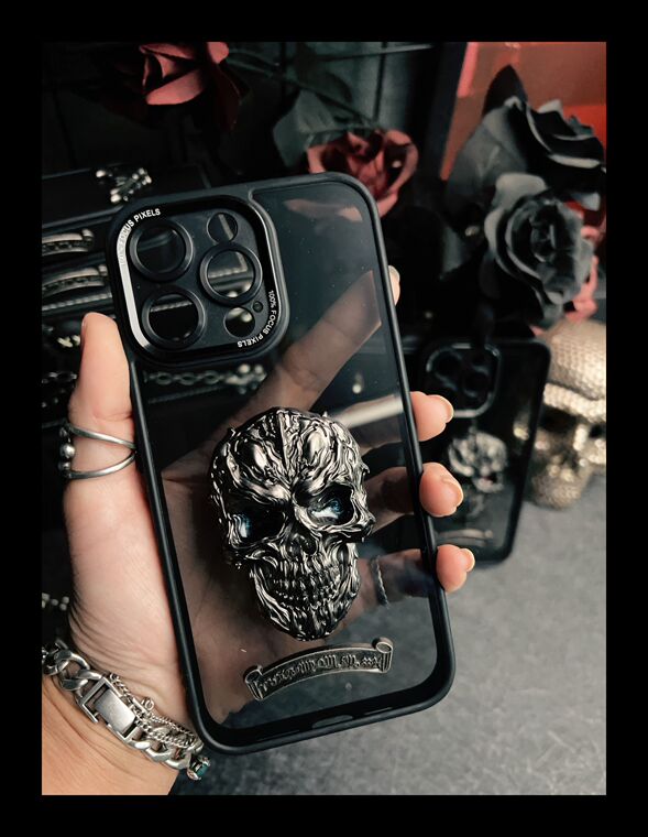 Gothic Skull 3D Embellishment iPhone Case