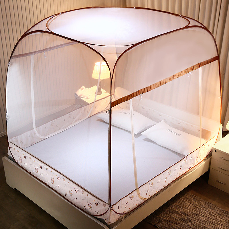 Free installation of yurt net red mosquito net encryption 1 2 meters bed zipper three doors 1 5 1 8m single double household