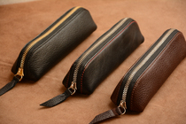 Choose the right workshop handmade Italian imports of vegetable tanned cowhide large-capacity pencil bag pencil pen storage