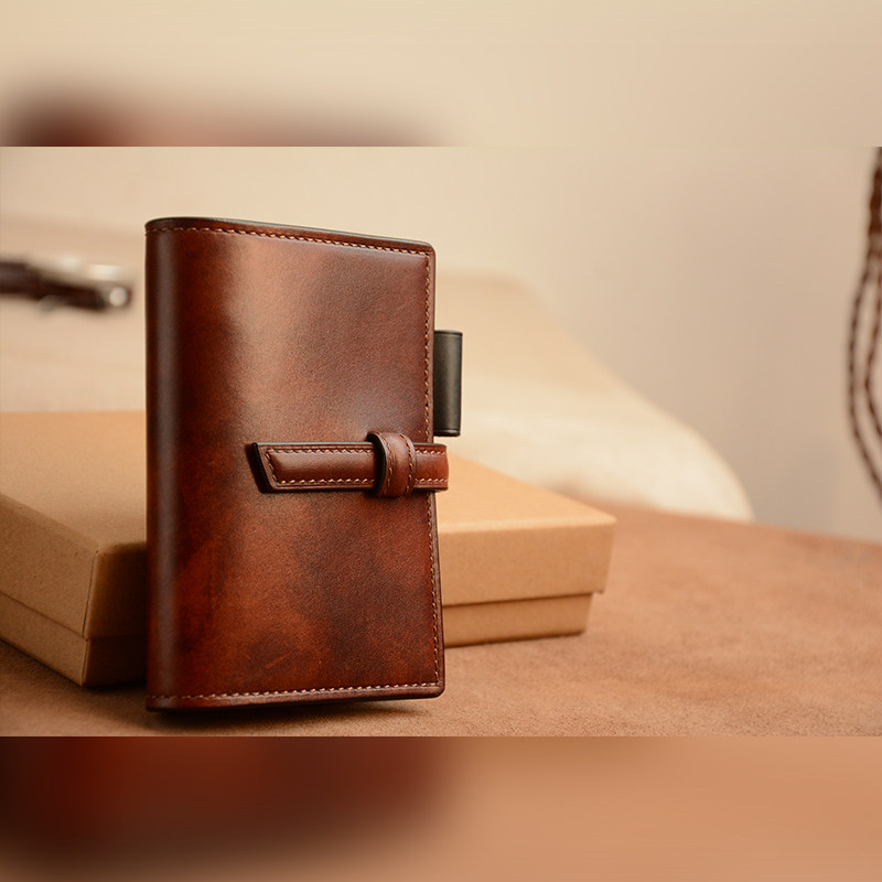 Hand made the Italian Museum rubbed calf skin M5A8 mini live page with portable laptop account