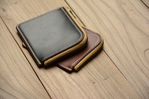 Horween pure hand - made L zipper small wallet coin bag leather