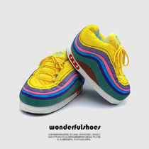 Autumn and winter evil to get aj lovers cotton slippers for men and women Warm Home Bag heel Blame Cute Plush Slippers Big Cotton Shoes Tide