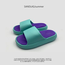 Spring and summer lovers thick bottom heightening sandals men and women anti-slip sports waterproof home bathroom drag outside wearing beach shoe tide