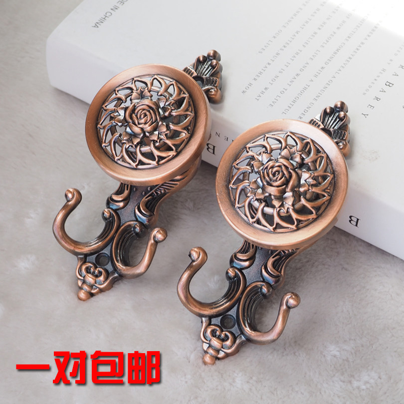 Decorative hook Electro galvanized alloy Rose star curtain wall hook Korean version hook wall hook strap Tie ball