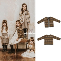 UK authorized bebeorganic autumn and winter Children girls round neck long sleeve wool coat Ins