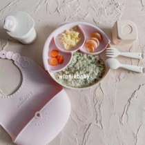 American miniware baby food and Rice pocket children three-dimensional bib pocket eating super soft children silicone waterproof bib